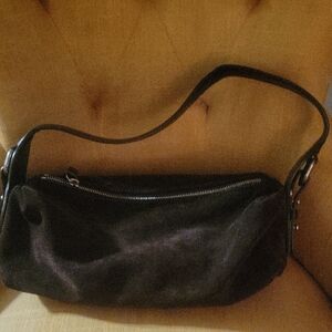 Sophisticated Chocolate Brown Suede Shoulder Bag